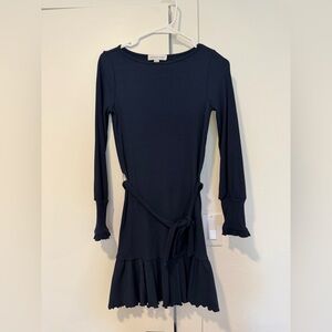 Amour Vert Navy Mini Dress with Tie Waist - NWOT